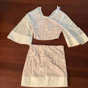 Never been worn lace crop and skirt